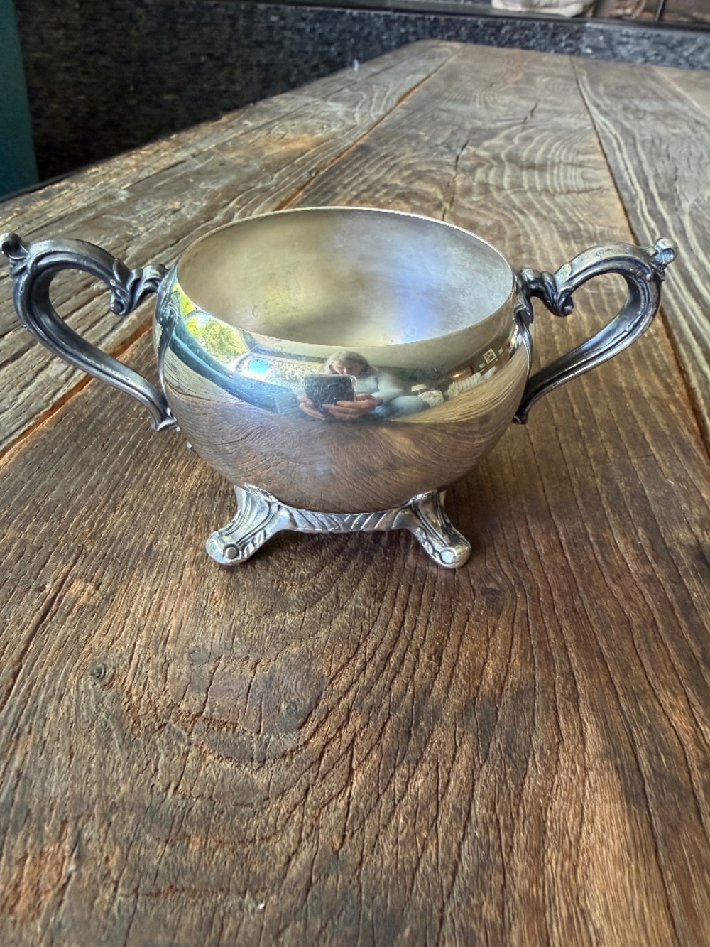 Vintage International Silver Co. Silverplate  Footed Sugar Bowl (without lid)